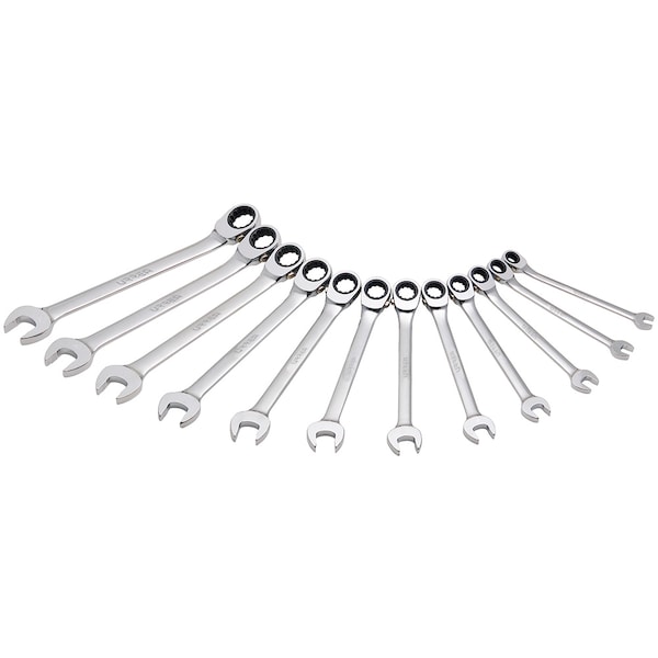 Spline Ratcheting wrench set of 9 pieces (metric).